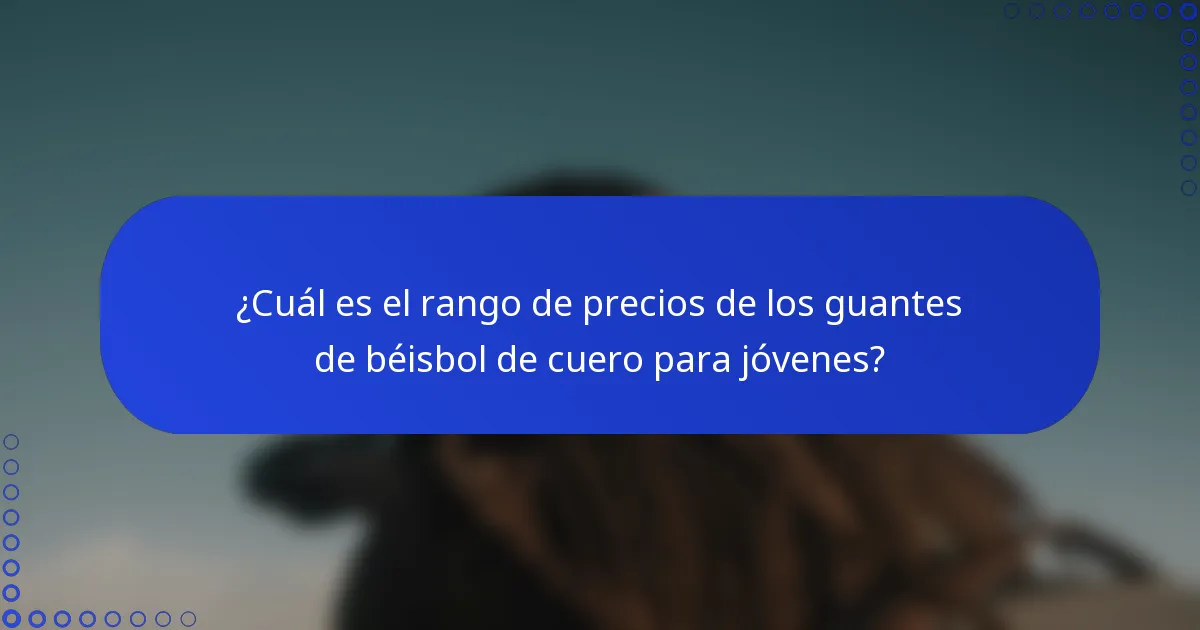 ¿Cuál es el rango de precios de los guantes de béisbol de cuero para jóvenes?