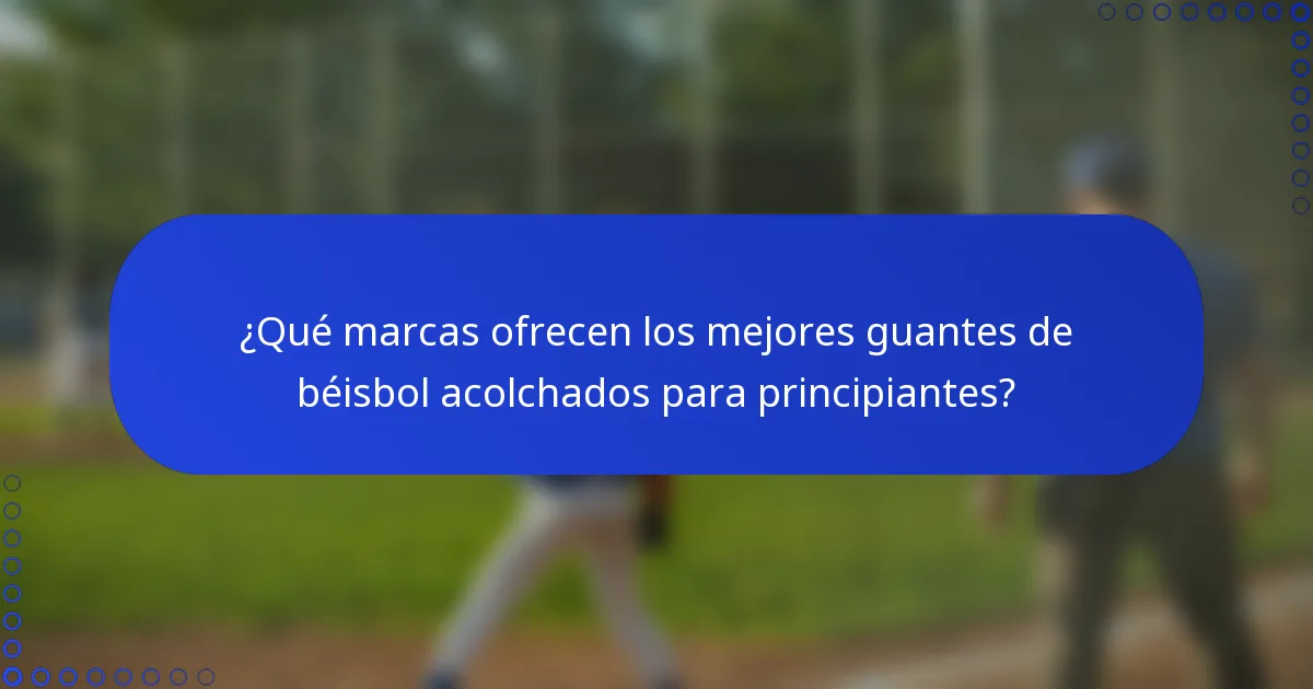 ¿Qué marcas ofrecen los mejores guantes de béisbol acolchados para principiantes?