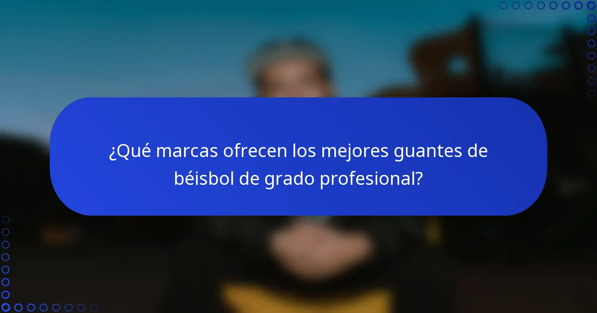 ¿Qué marcas ofrecen los mejores guantes de béisbol de grado profesional?
